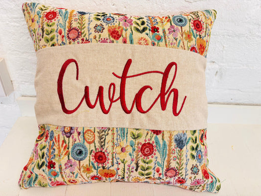 Cwtch kew Garden Floral Tapestry Cushion -Cwtch/Cwtsh