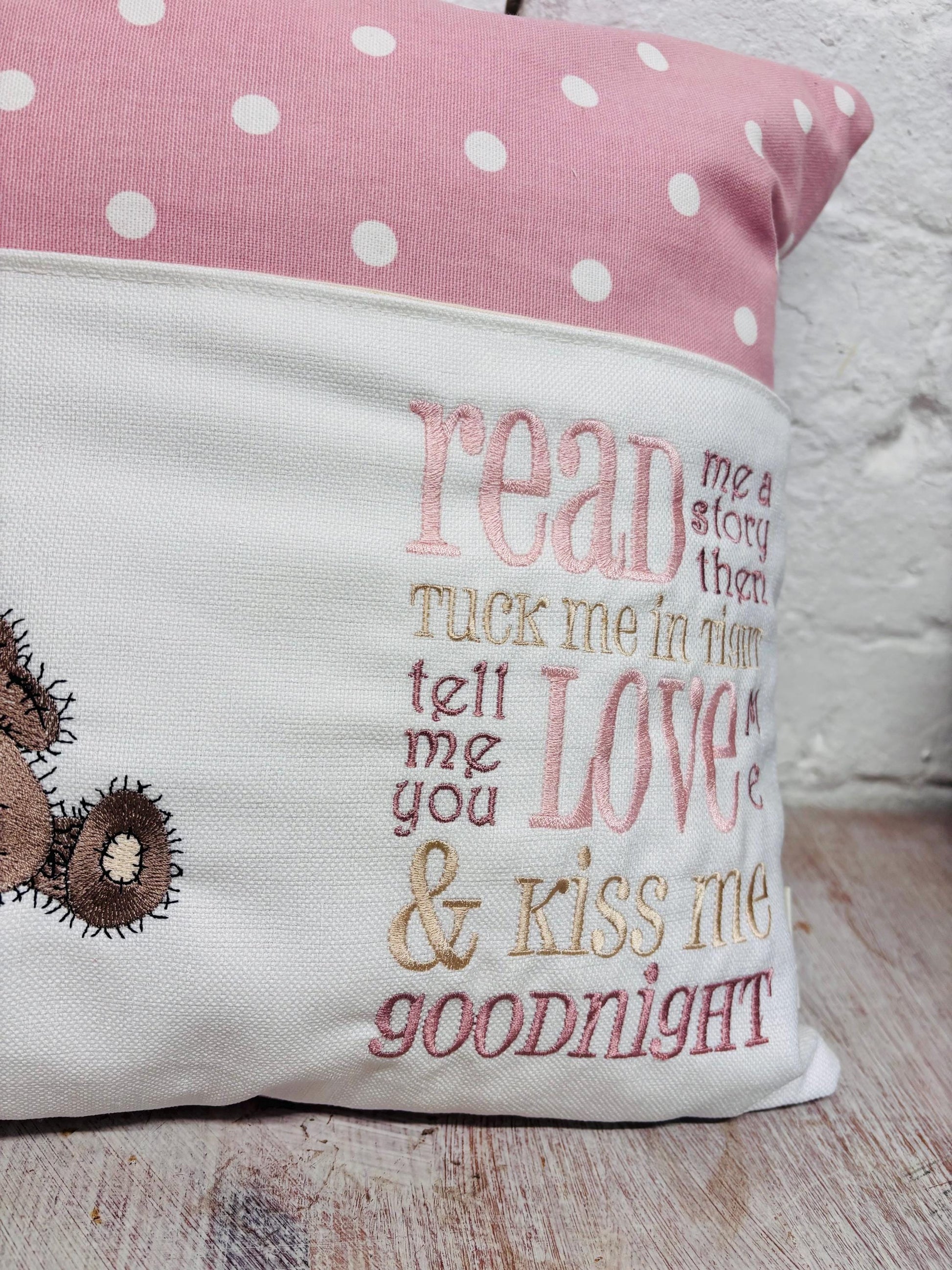 Cute Teddy Reading Book Cudhion. Children’s Teddy design book cushion