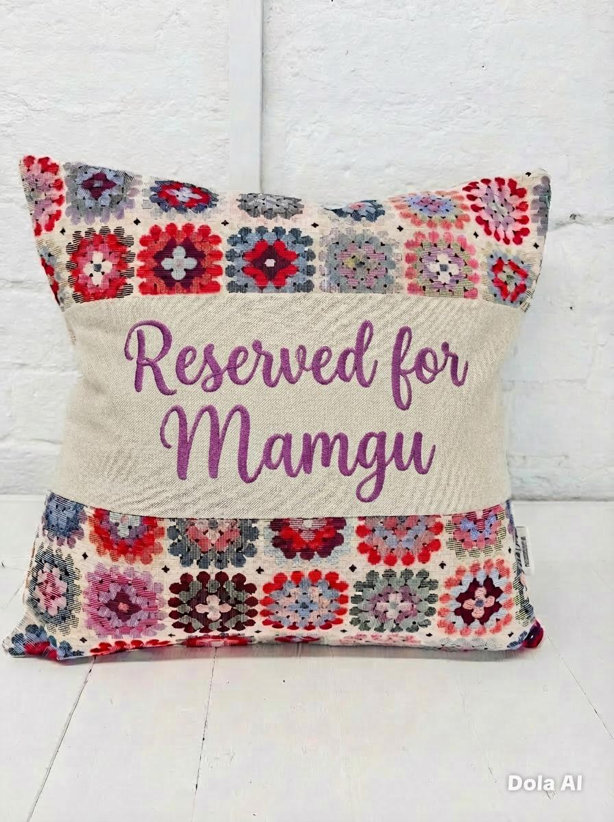 Granny Square Crochet style Cushion, Personalised Mother's Day Gift