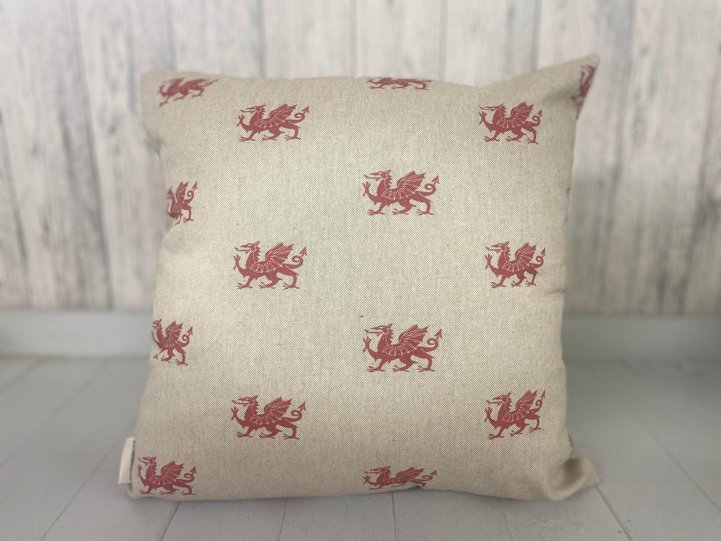 16" Tadcu cushion Welsh Dragon Square cushion this image shows the back