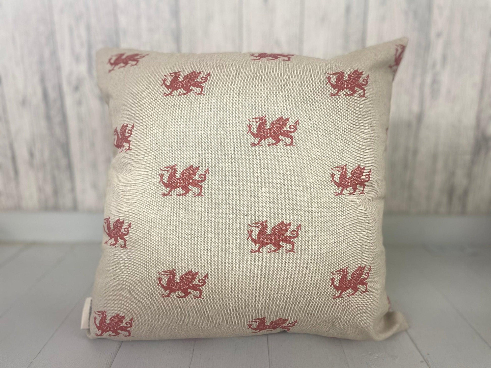 16" Tadcu cushion Welsh Dragon Square cushion this image shows the back