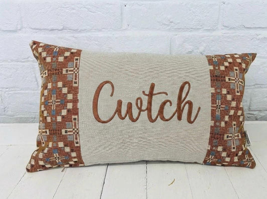 Cwtch Vintage Cross Welsh Blanket -Rectangle Cushion