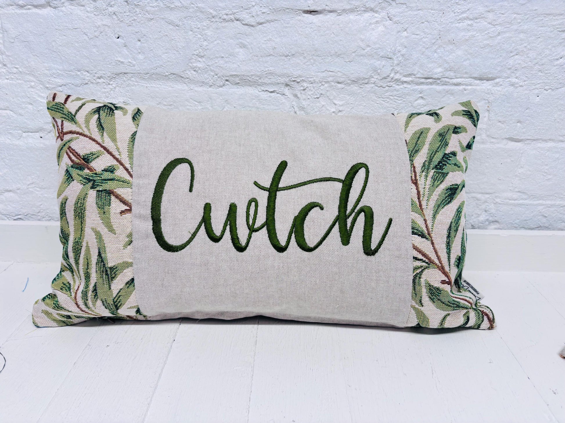 Cwtch William Morris,Willie Bough long Cushion -personalised Cushion