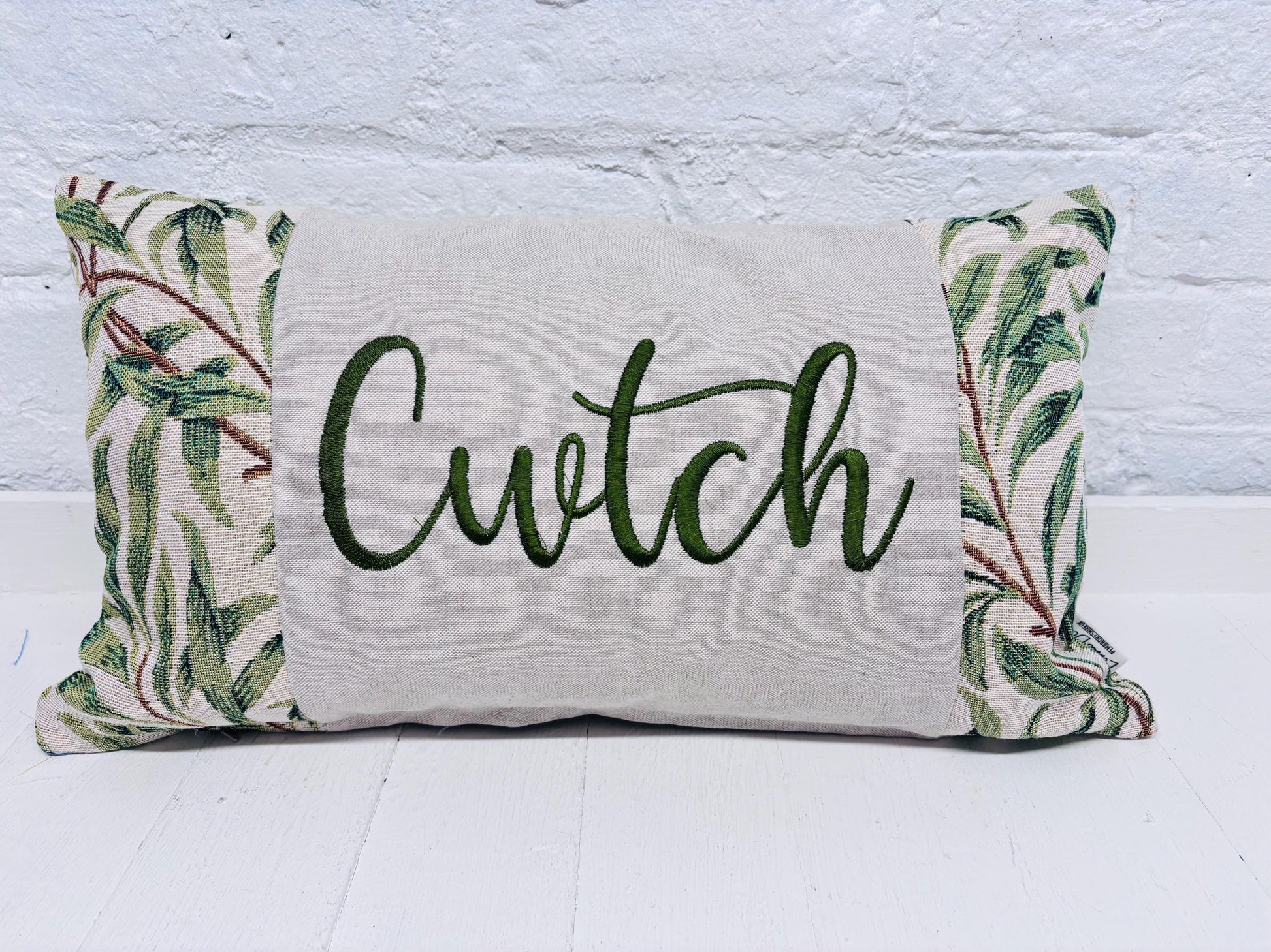 Cwtch William Morris,Willie Bough long Cushion -personalised Cushion