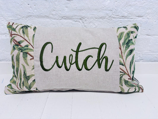 Cwtch William Morris,Willie Bough long Cushion -personalised Cushion