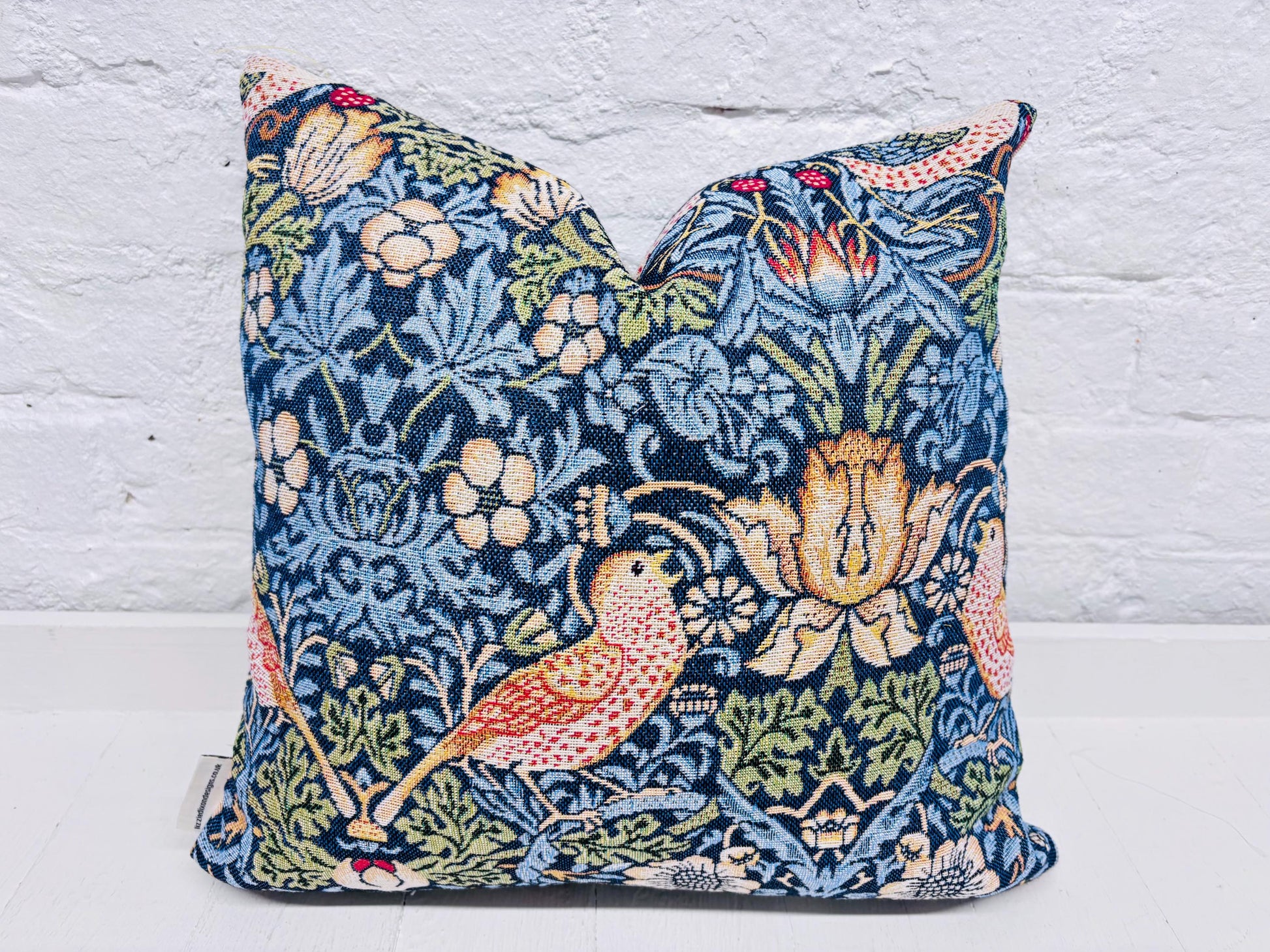 William Morris, Strawberry Theif Plain Cushion. decorative cushion