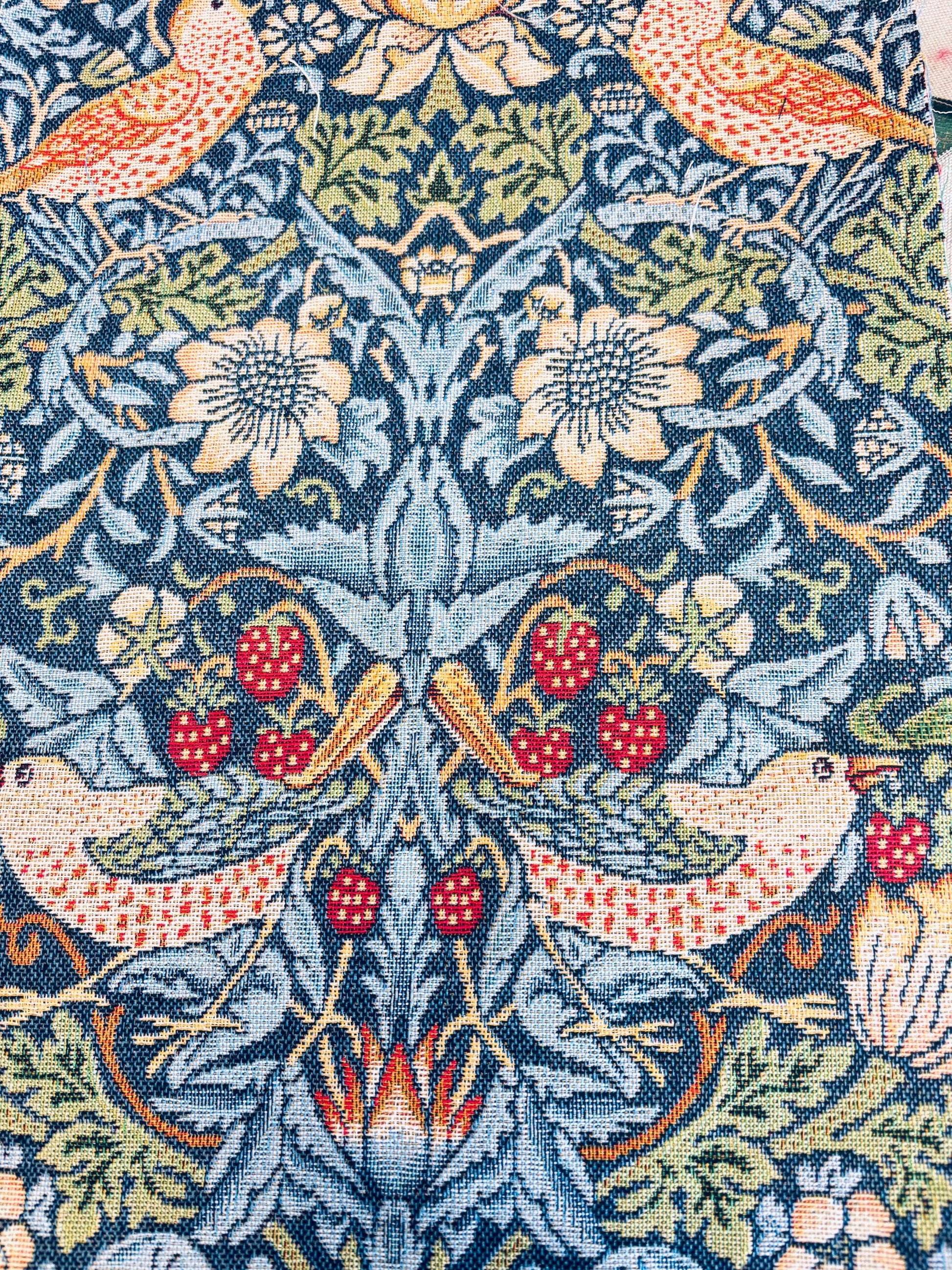 William Morris, Strawberry Theif Plain Cushion. decorative cushion