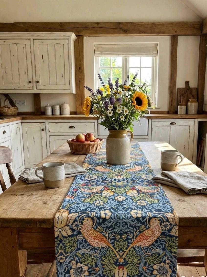 William Morris Strawberry Theif Table runner -Tapestry Table Runner