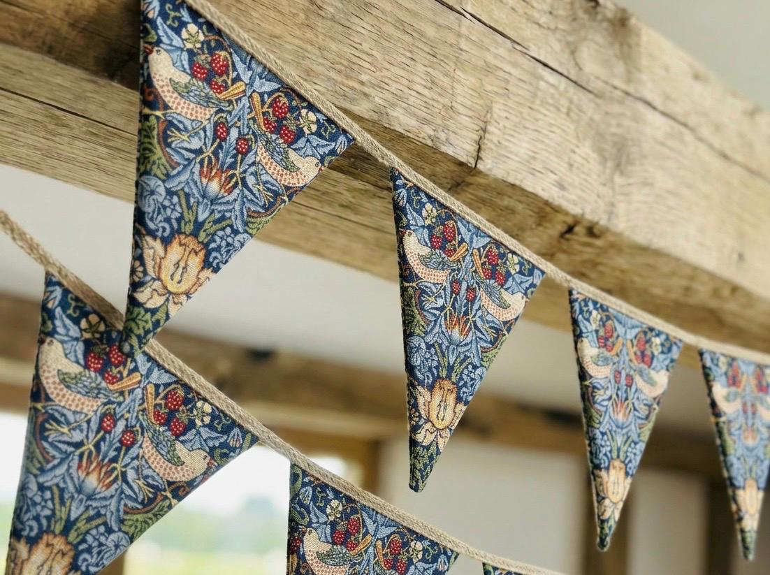 William Morris Strawberry Theif 7 Flag Bunting