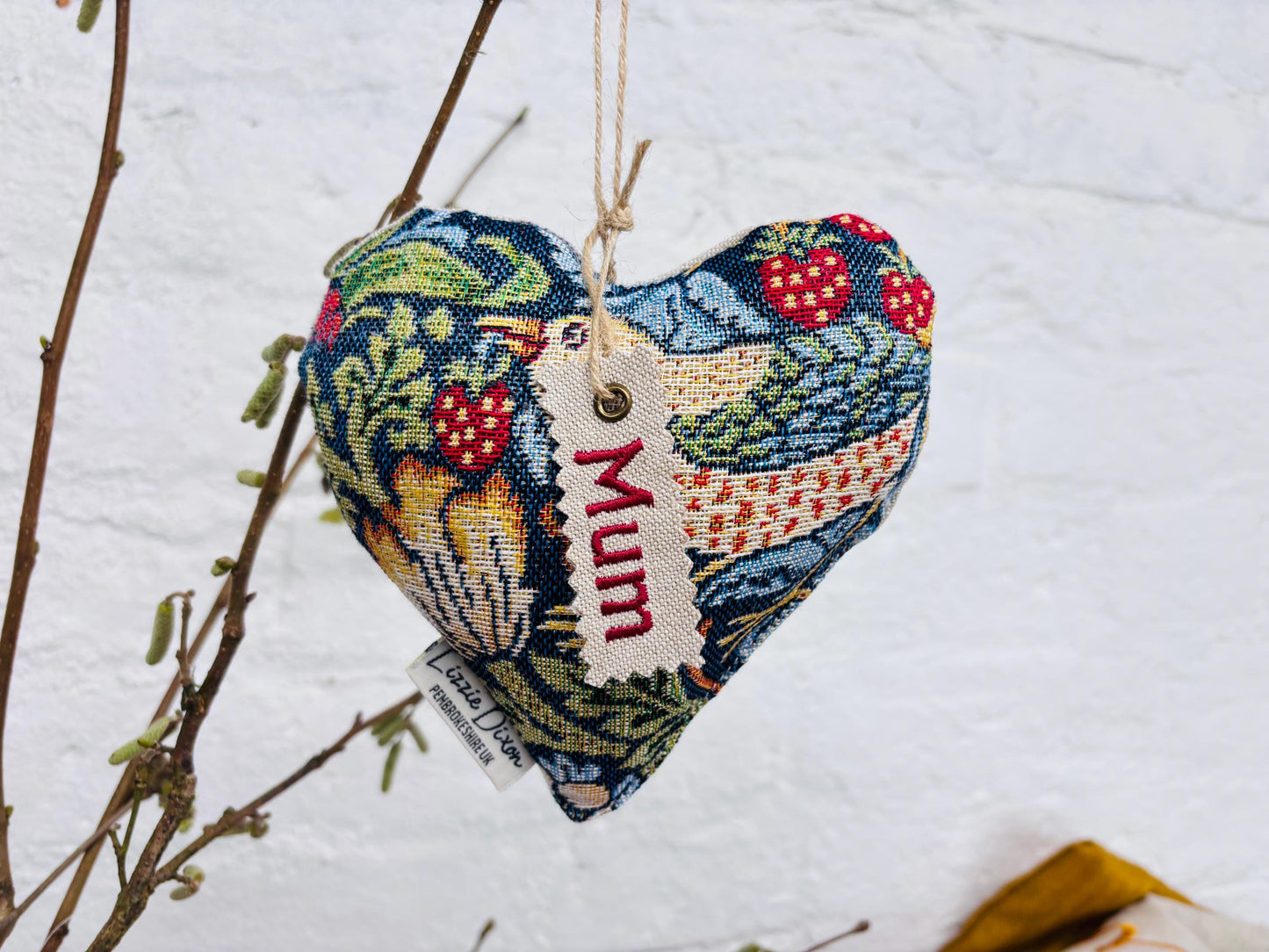 William Morris, Strawberry Theif Plain Cushion. decorative cushion