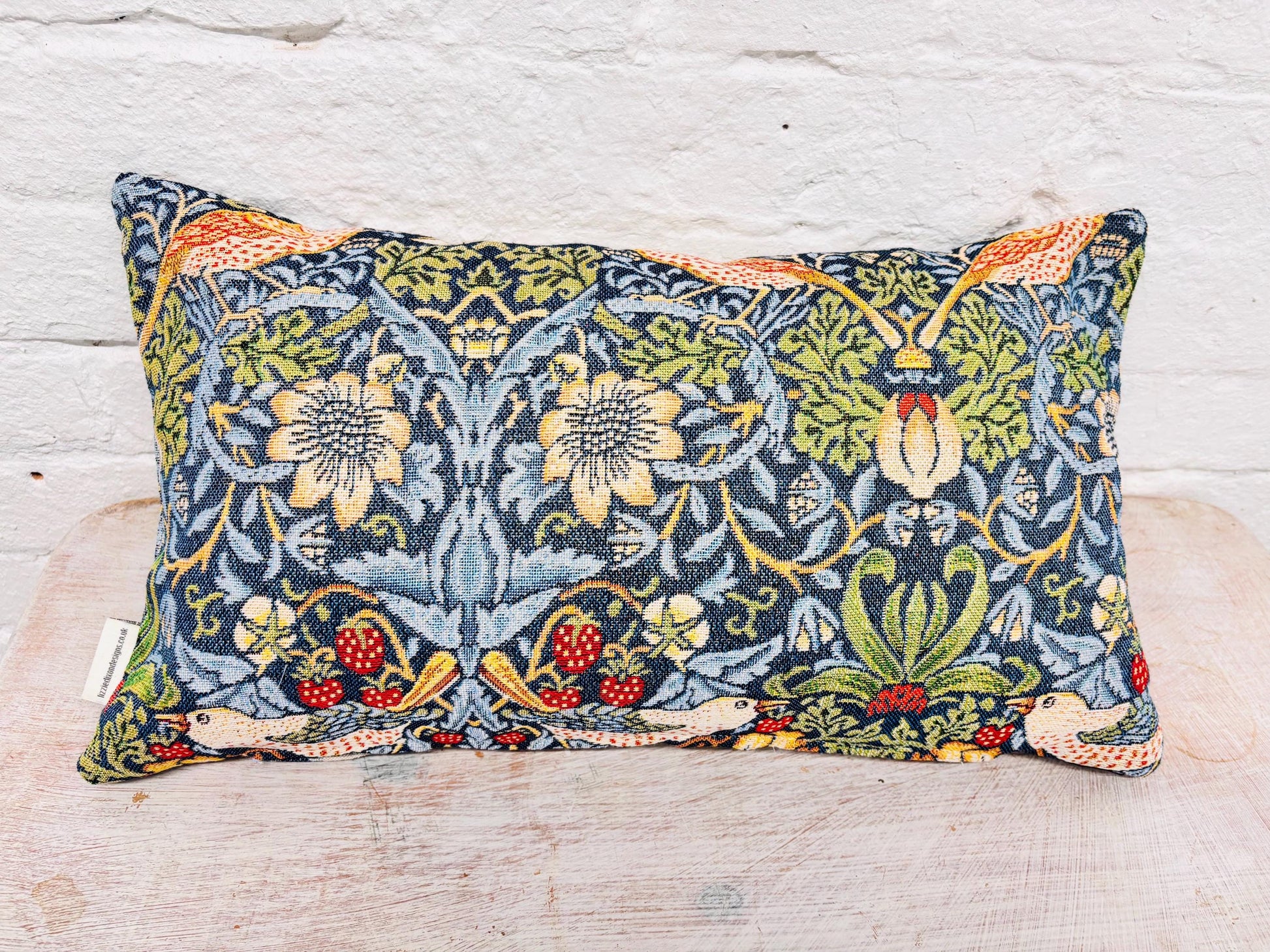 William Morris, Strawberry Theif Plain Cushion. decorative cushion