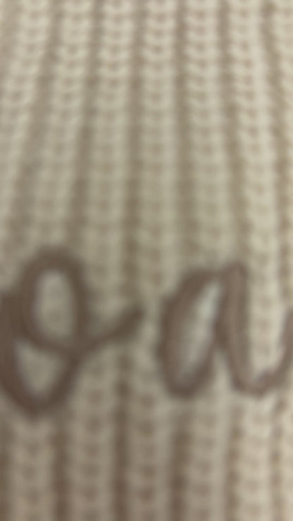 Beige Personalised Knitted Baby Cardigan