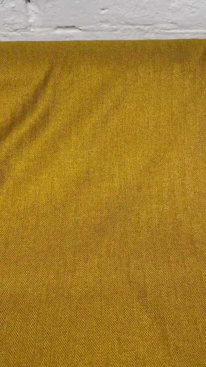 Tweed style fabric , 100% polyester.       Tweed, Colour-Ochre
