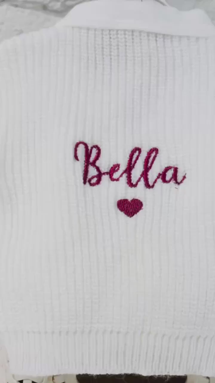 Personalised Baby knitted Blanket – Custom Embroidered Name | Newborn Gift | Baby Shower Present | Keepsake Blanket| Personalised.