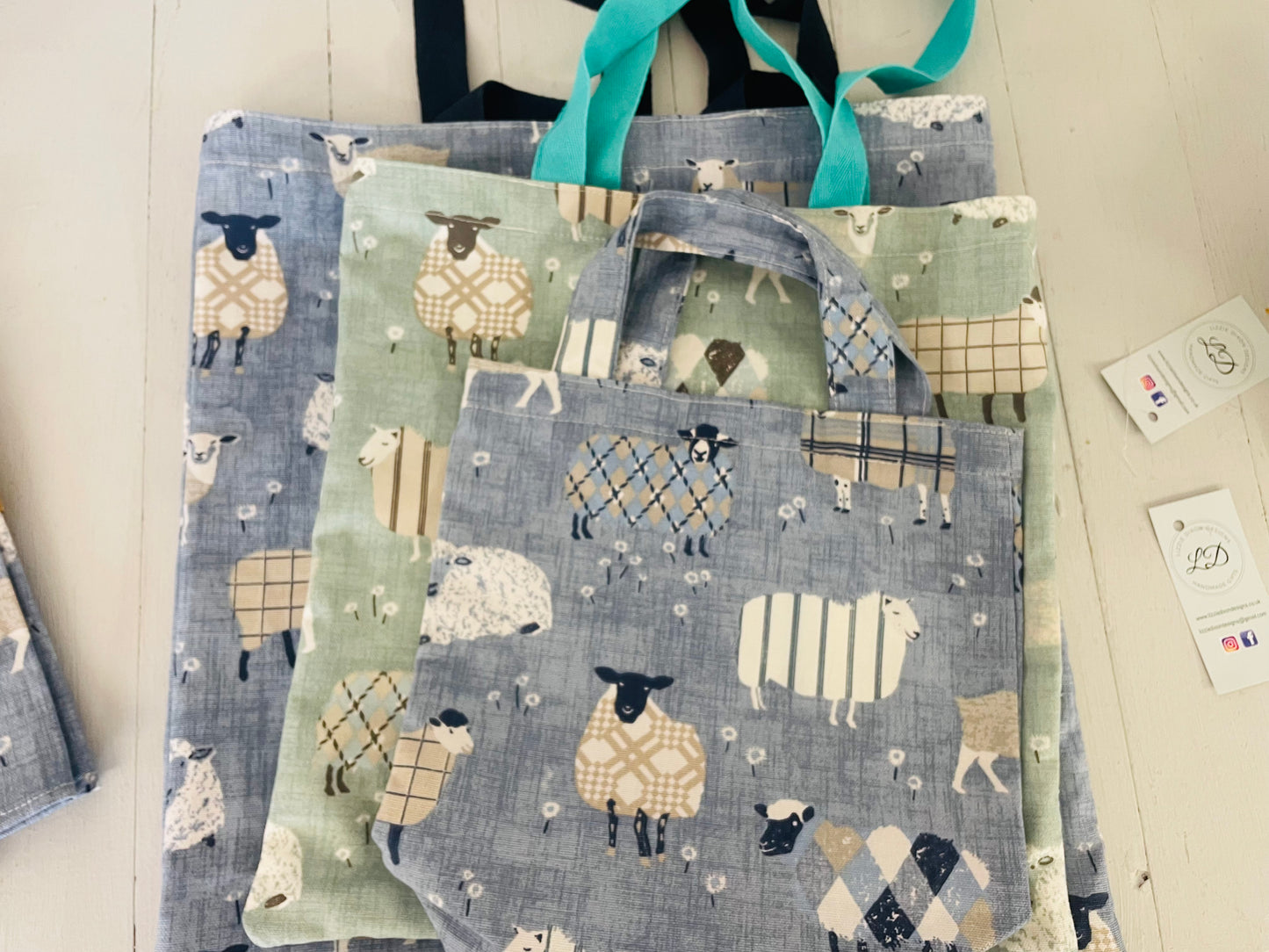 Sheep Print Tote Style bag-choice of 3 sizes