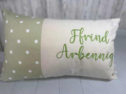 Cariad Dotty fabric  Panel Cushion- Choice of 5 Colour