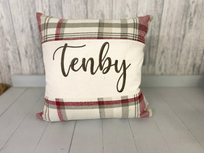 Personalised Wool Touch Location Cushion