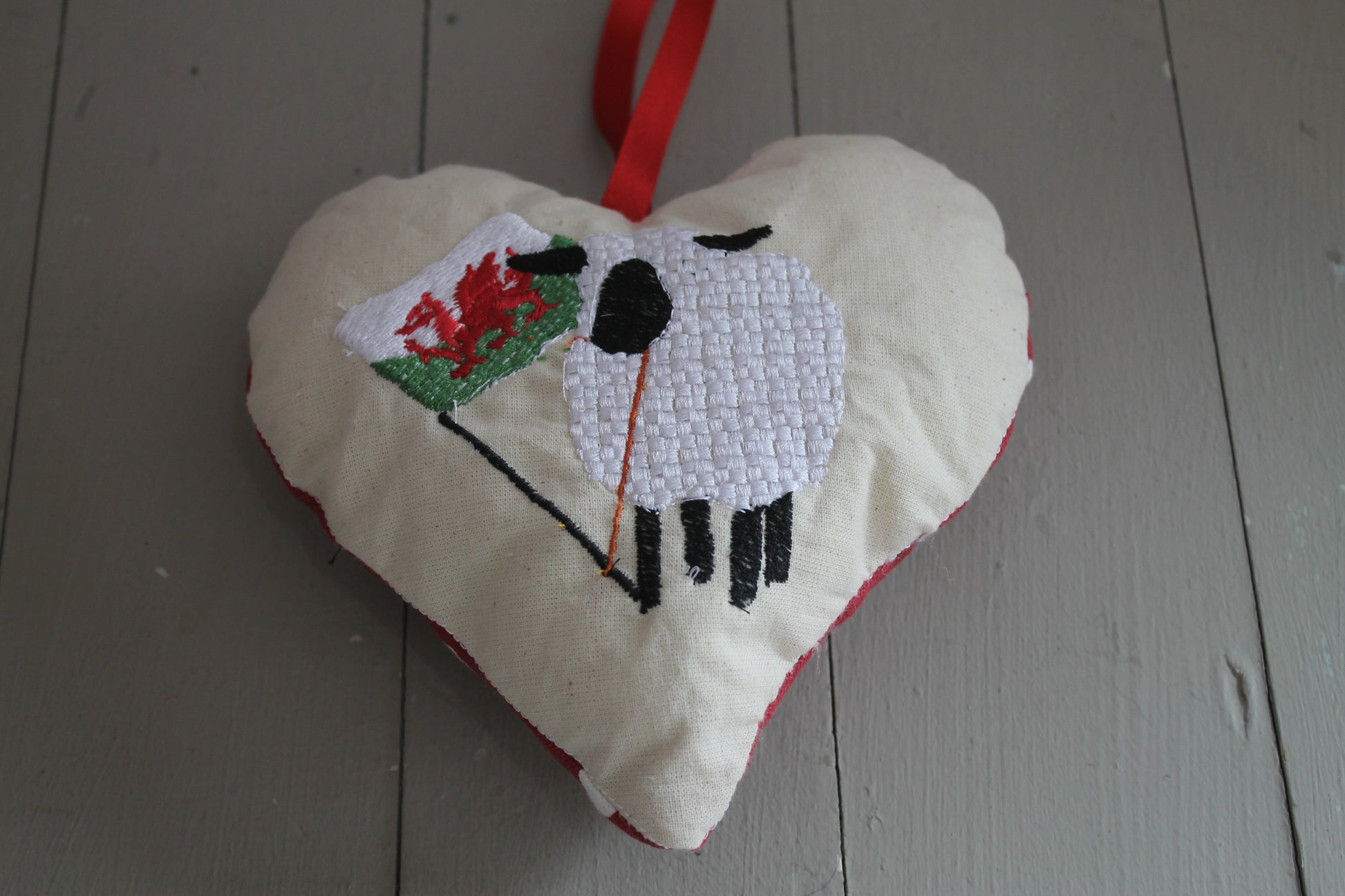 Welsh Sheep Hanging Heart - Lizzie Dixon Designs