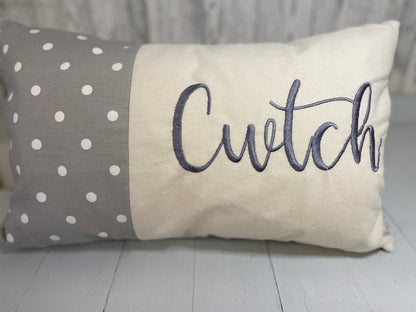 Cariad Dotty fabric  Panel Cushion- Choice of 5 Colour