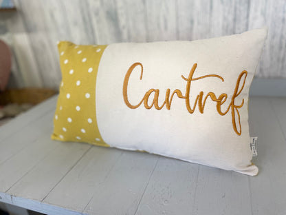 Cartref Ochre Dotty Cushion