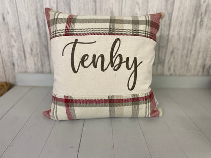 Personalised Wool Touch Location Cushion