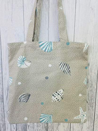 Taupe and duckegg Shell Shopping  bag