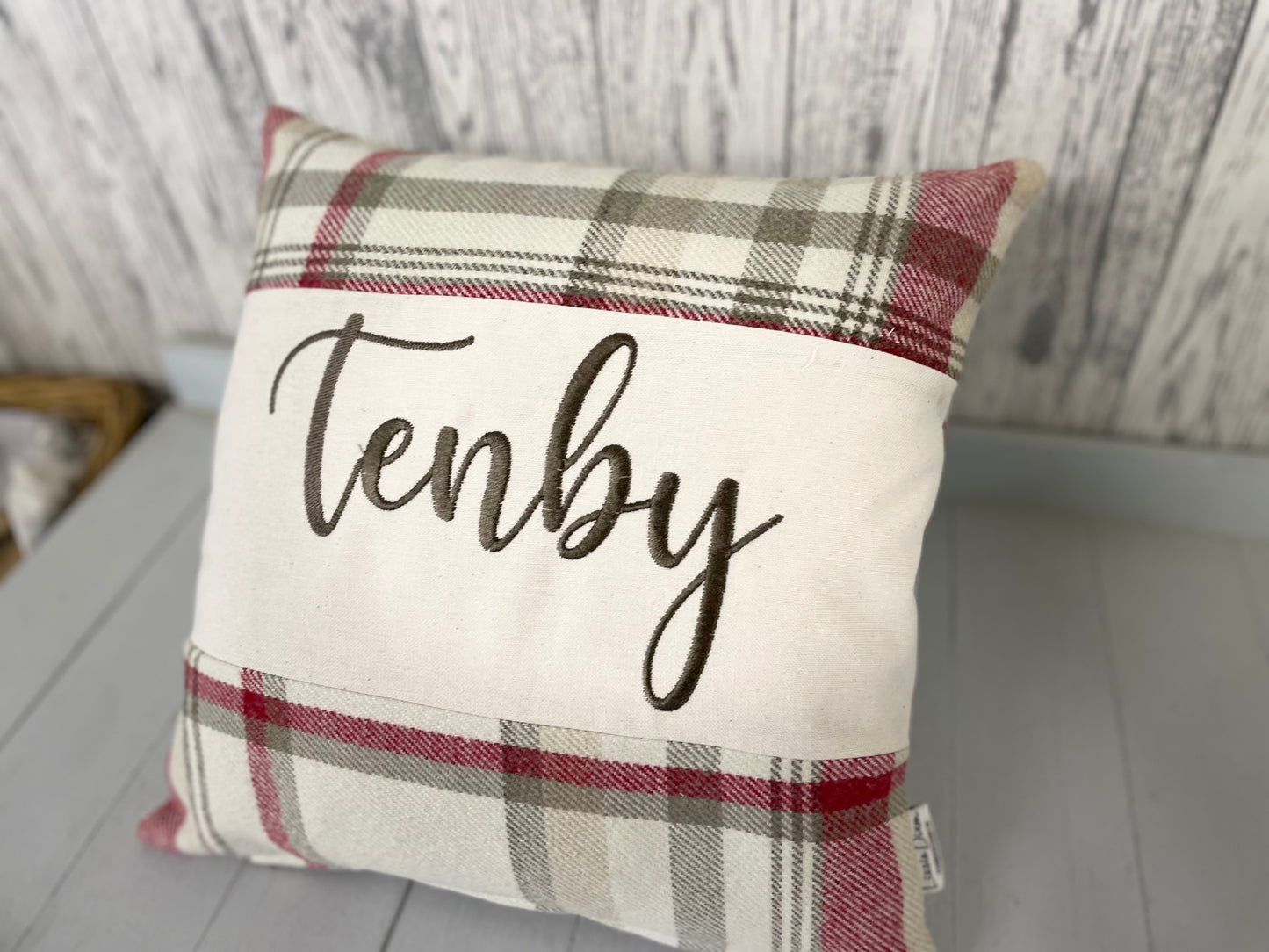 Personalised Wool Touch Location Cushion