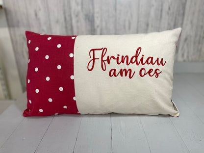 Cariad Dotty fabric  Panel Cushion- Choice of 5 Colour