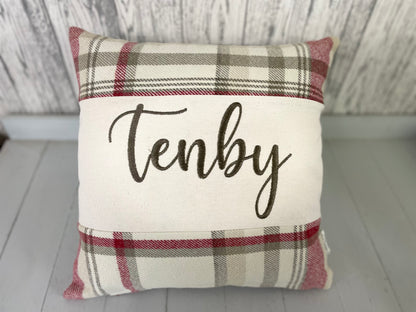 Personalised Wool Touch Location Cushion