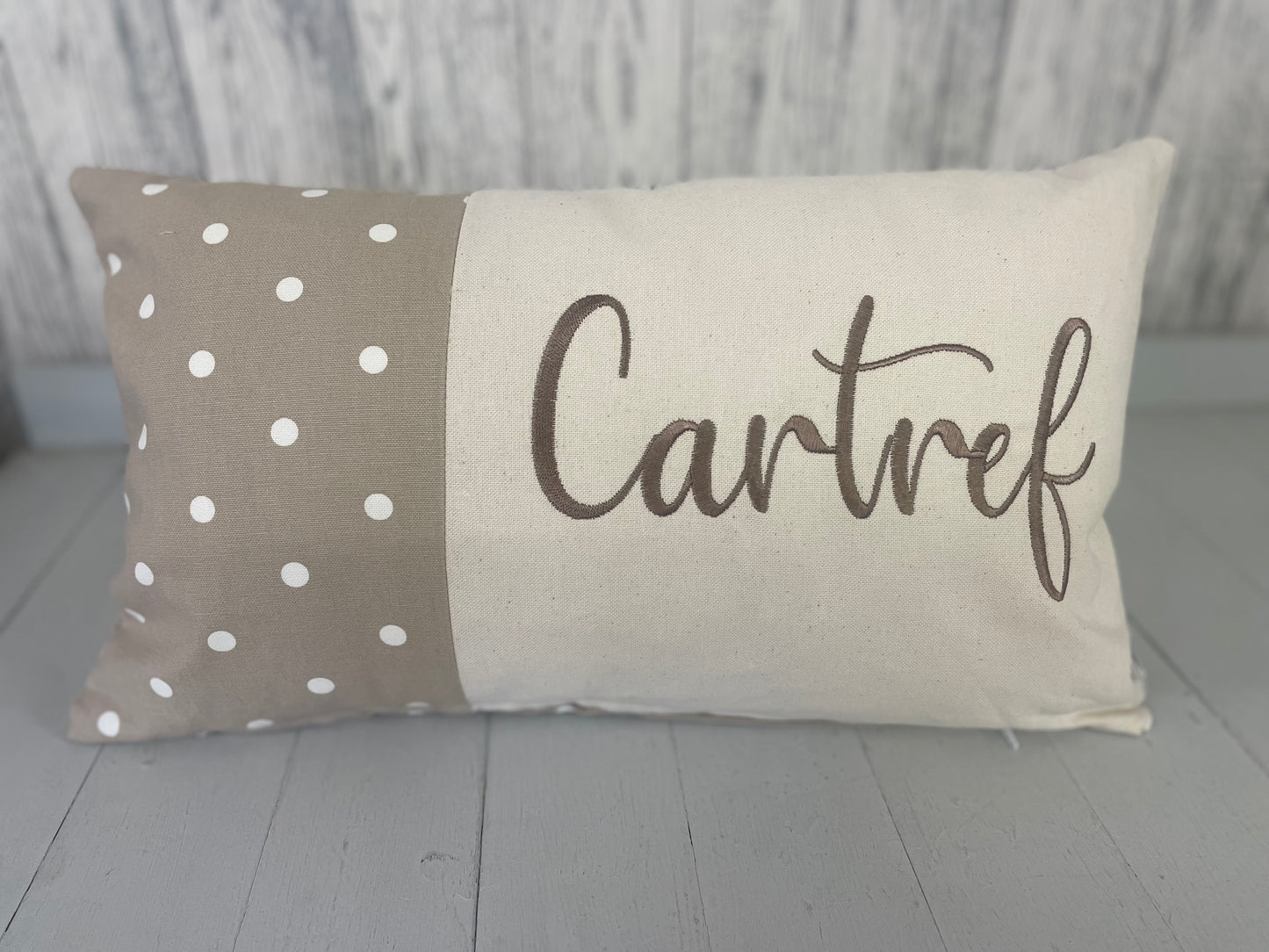 Cartref Dotty fabric  Panel Cushion- Choice of 4 Colours
