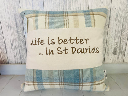 Personalised Wool Touch I’d rather be .. Cushion
