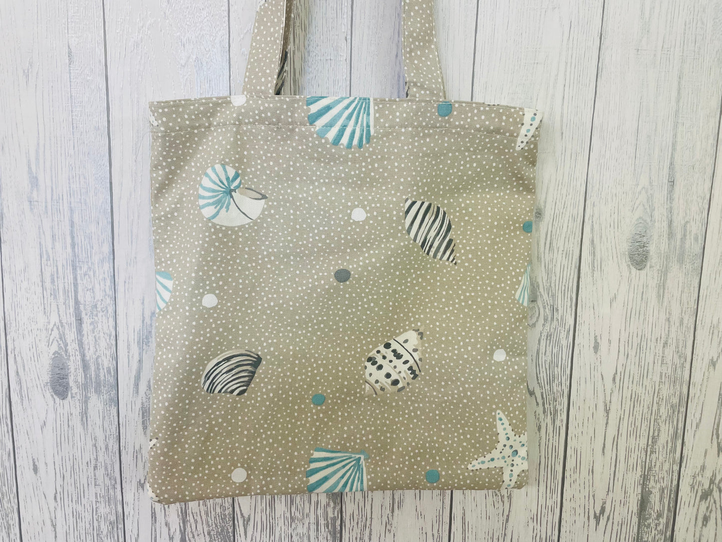 Taupe and duckegg Shell Shopping  bag