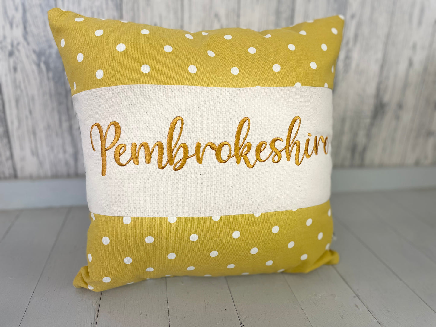 Personalised Dotty themed Location Cushion