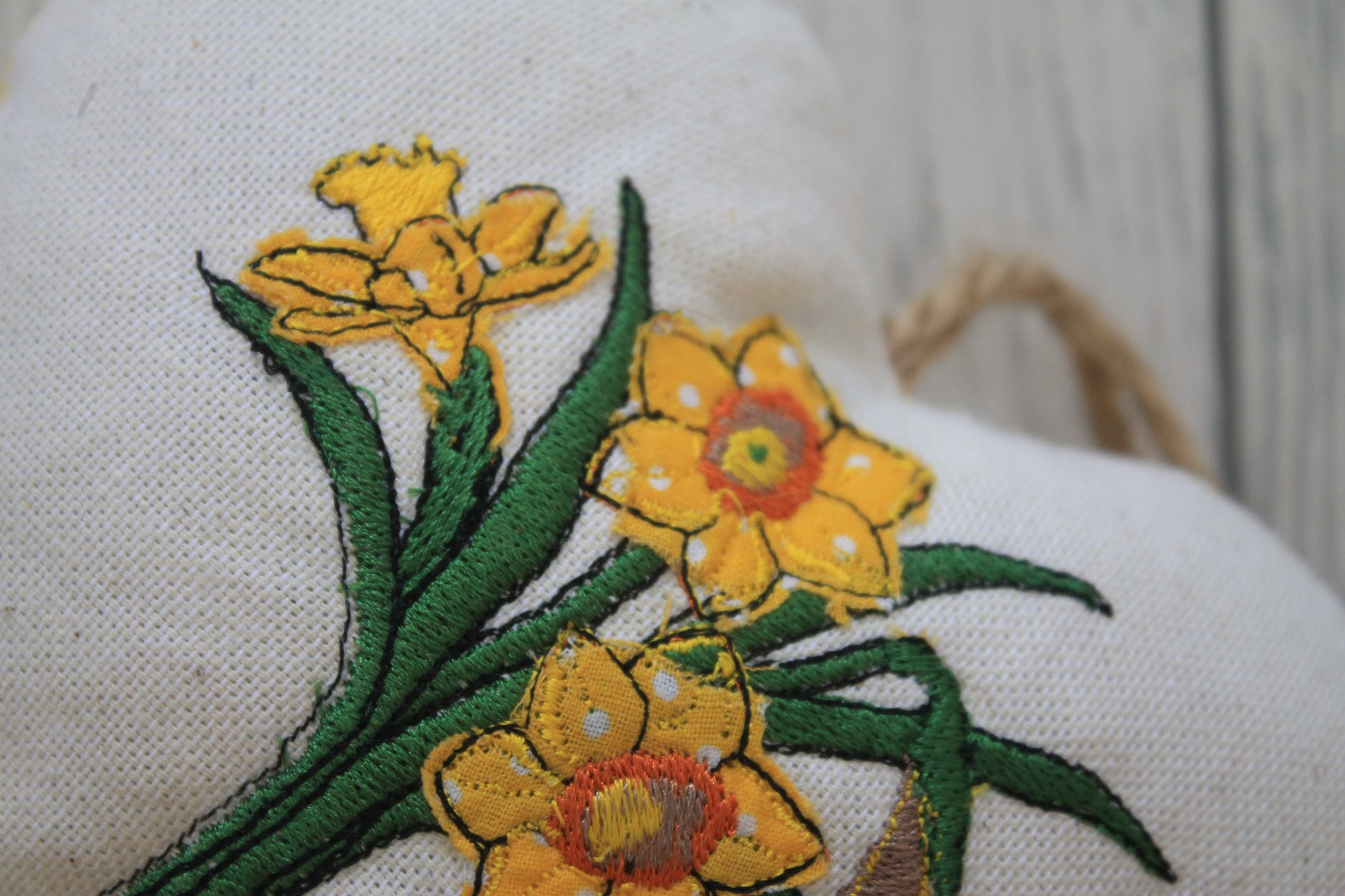 Daffodil Hanging Heart- Lavender Stuffed Hanging Heart - Lizzie Dixon Designs