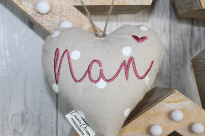 Nan Decorative Lavender Hanging Heart - Lizzie Dixon Designs