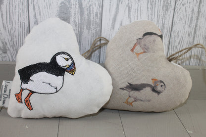 Puffin Hanging Heart-Lavender Heart - Lizzie Dixon Designs