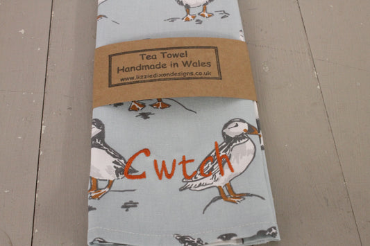 Cwtch Duckegg Puffin Tea Towel