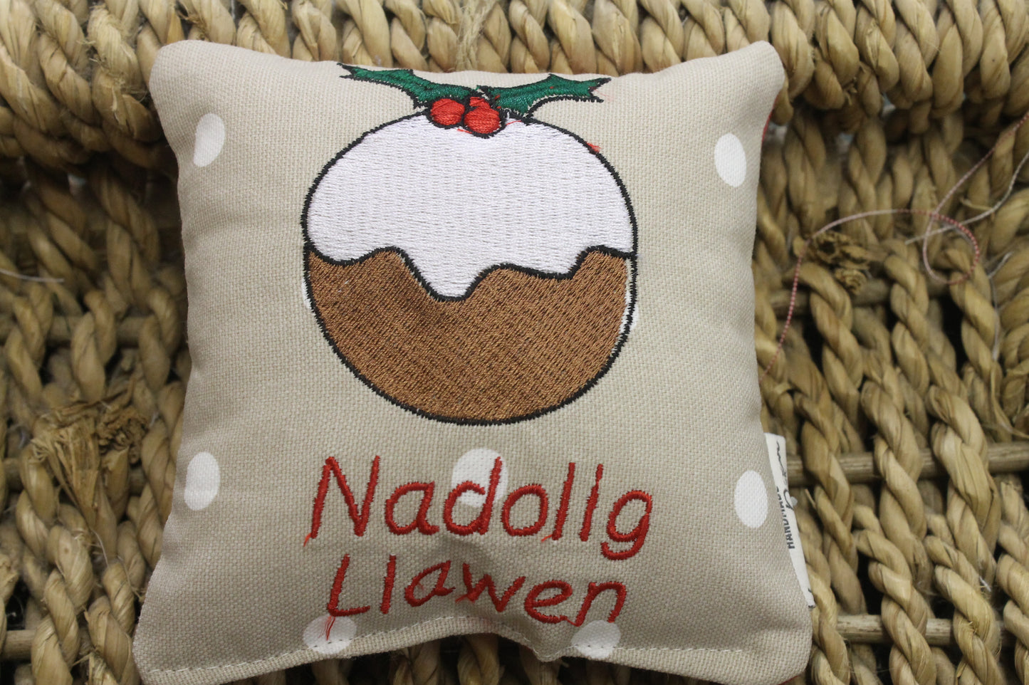 Nadolig Llawen Christmas Pudding Hanging Decoration - Lizzie Dixon Designs