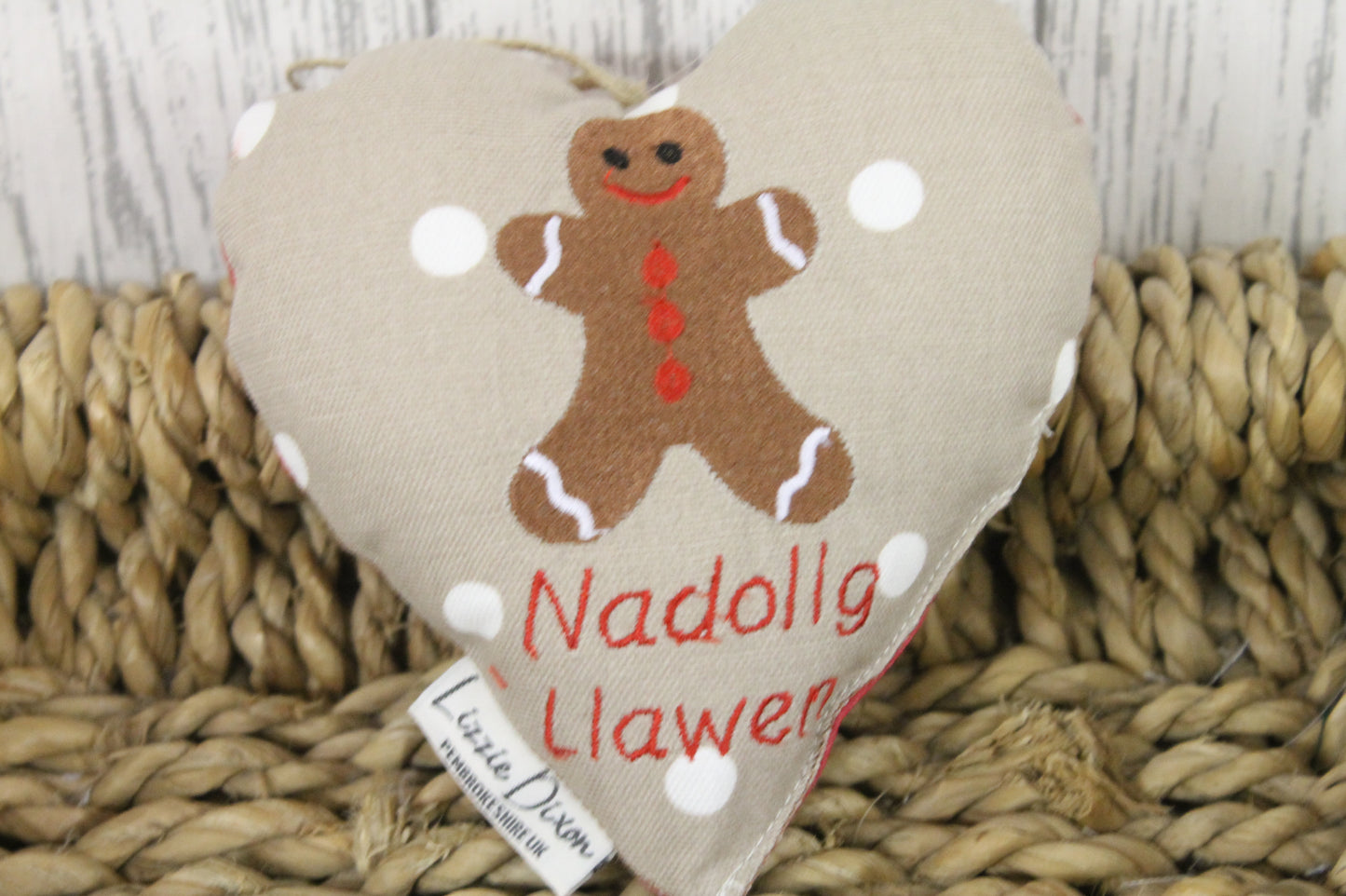 Merry Christmas Gingerbread Man Hanging Heart