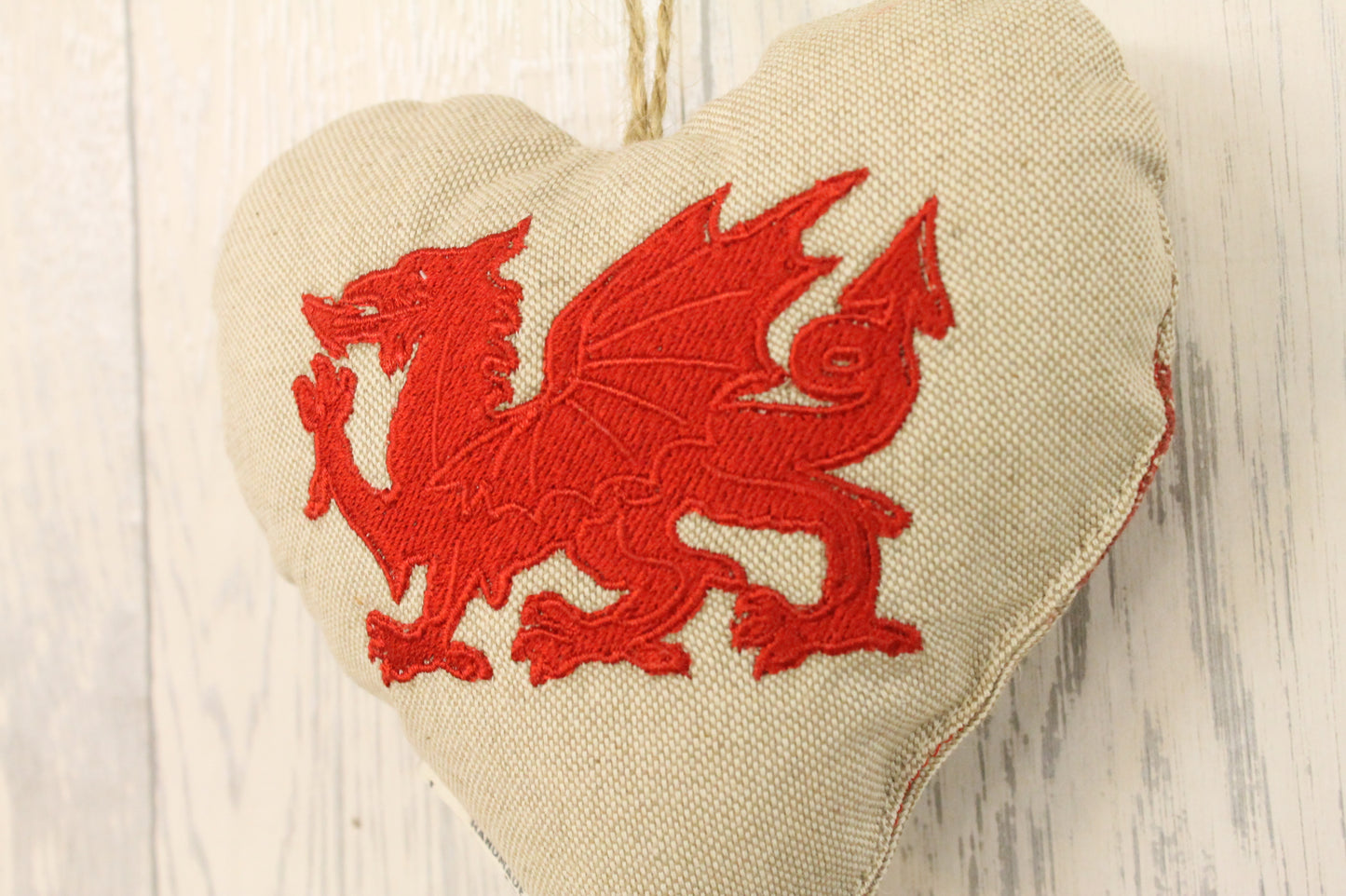 Welsh Dragon Hanging Heart Decoration - Lizzie Dixon Designs