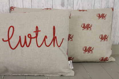Cwtch Cushion- Welsh dragon Panel Cwtch Rectangle Cushion