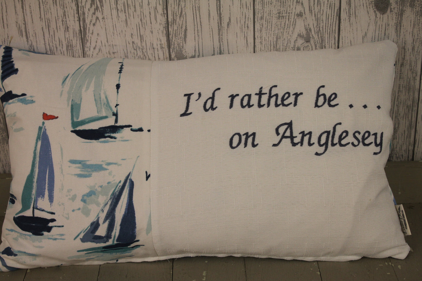 I'd rather be.....in Solva  , Where would you rather be...?? 20 x 12 inch personalised cushion - Lizzie Dixon Designs