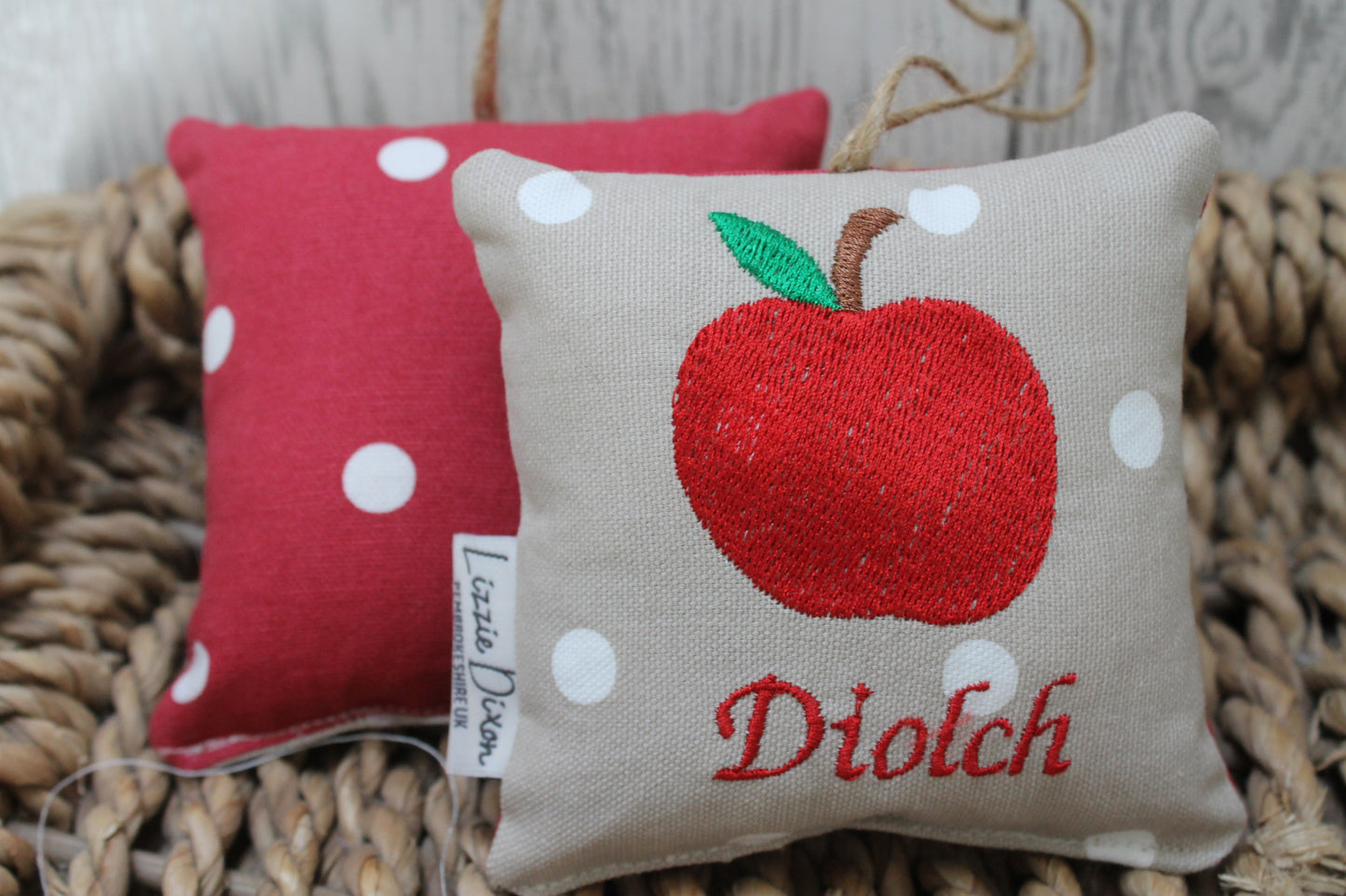 Apple Diolch/Thank you hanging decoration