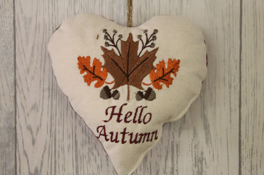 Hello Autumn Leaf Hanging Heart Decorations