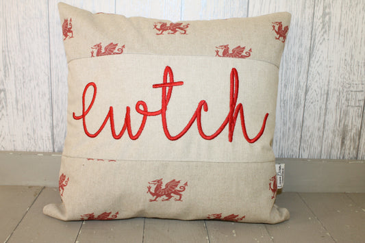 Cwtch Cushion- 16" Welsh Dragon  Cwtch Cushion