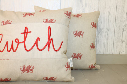 Cwtch Cushion- 16" Welsh Dragon  Cwtch Cushion