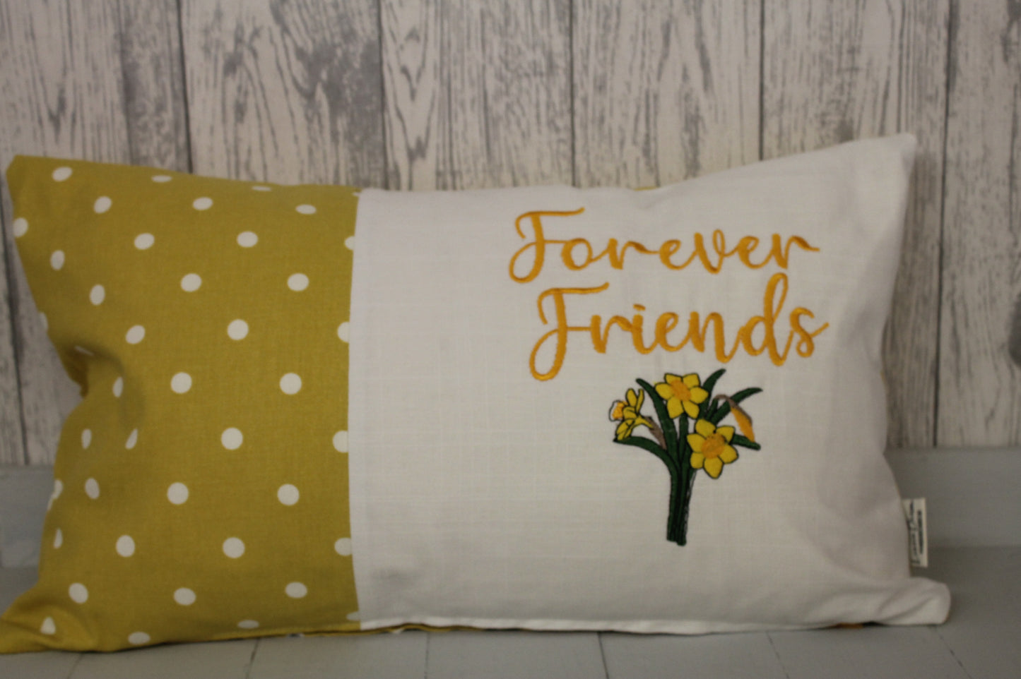 Forever Friends Daffodli Cushion-Mustard Dotty and Cream