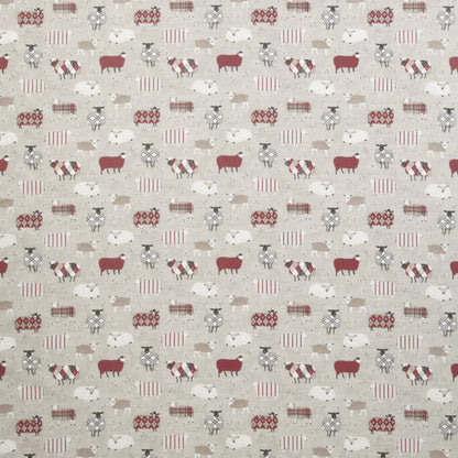 Cwtch Lavender Hanging Heart-Taupe Dotty and Red Sheep. - Lizzie Dixon Designs