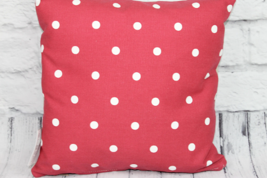 Cariad Cushion- 16" Cream/Taupe and Red - Lizzie Dixon Designs