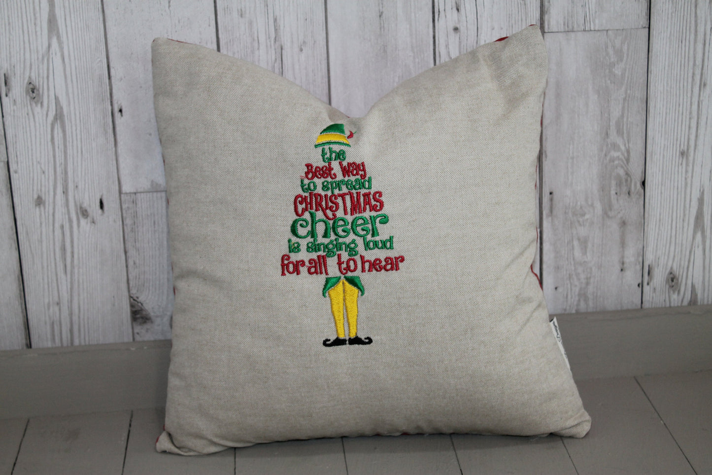 Buddy the Elf inspired Cushion. Best way to spread Christmas cheer. 16" Christmas Cushion.